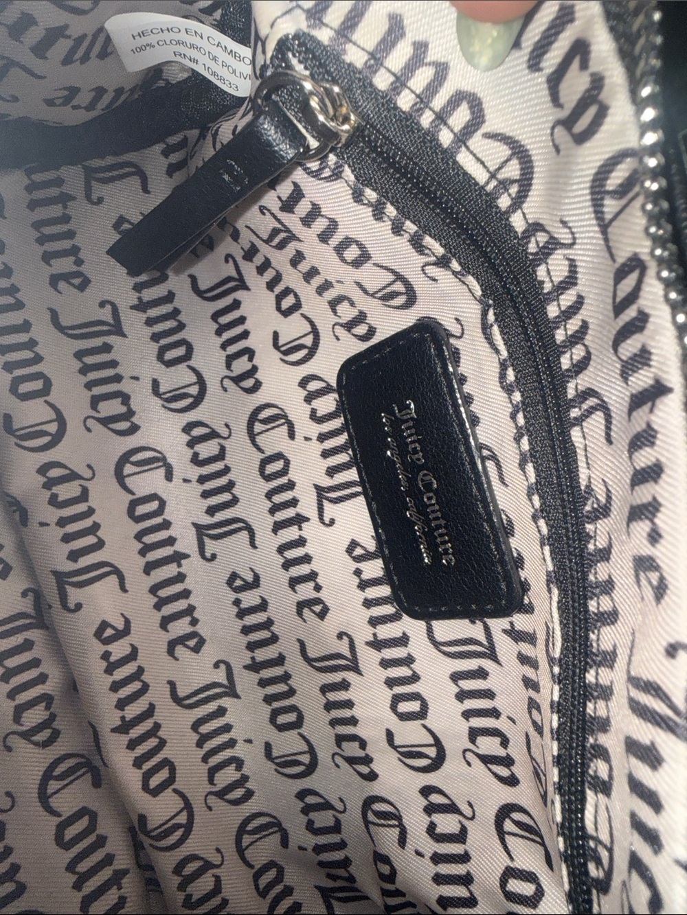 Juicy Couture String of Pearls Roll Bag / Barrel Bag-NWT!! 🖤✨ - Picture 6 of 6